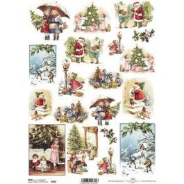 Itd. Collection Ριζόχαρτο Decoupage A4 (21×29,7 cm) Children Waiting For Christmas Gifts 0602