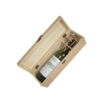 Ξύλινο αλουστράριστο κουτί για 1 φιάλη κρασί [20601235]
