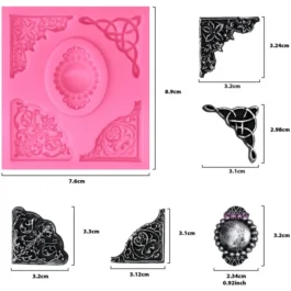 Craftistico Καλούπι Σιλικόνης 8,4x7,6x0,9cm 4 Γωνίες & Κορνίζα JSF12630